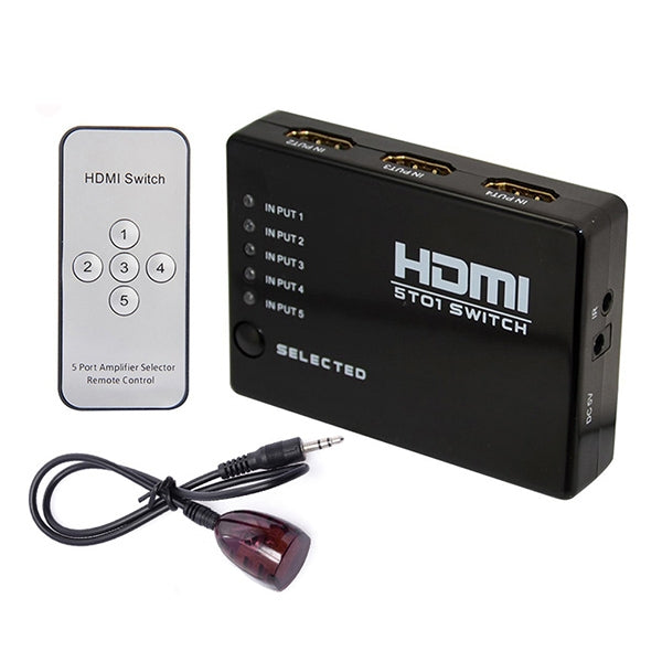 สวิตช์ HDMI 5 พอร์ต 1080P พร้อมรีโมทคอนโทรล รองรับ HDTV, Support HDTV