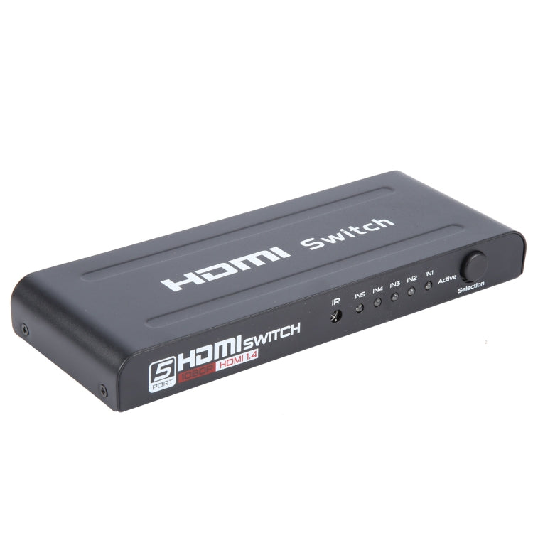 สวิตช์ HDMI Full HD 1080P 5 พอร์ตพร้อมรีโมทคอนโทรลและไฟ LED, With LED Indicator