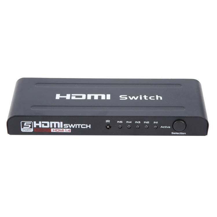 สวิตช์ HDMI Full HD 1080P 5 พอร์ตพร้อมรีโมทคอนโทรลและไฟ LED, With LED Indicator