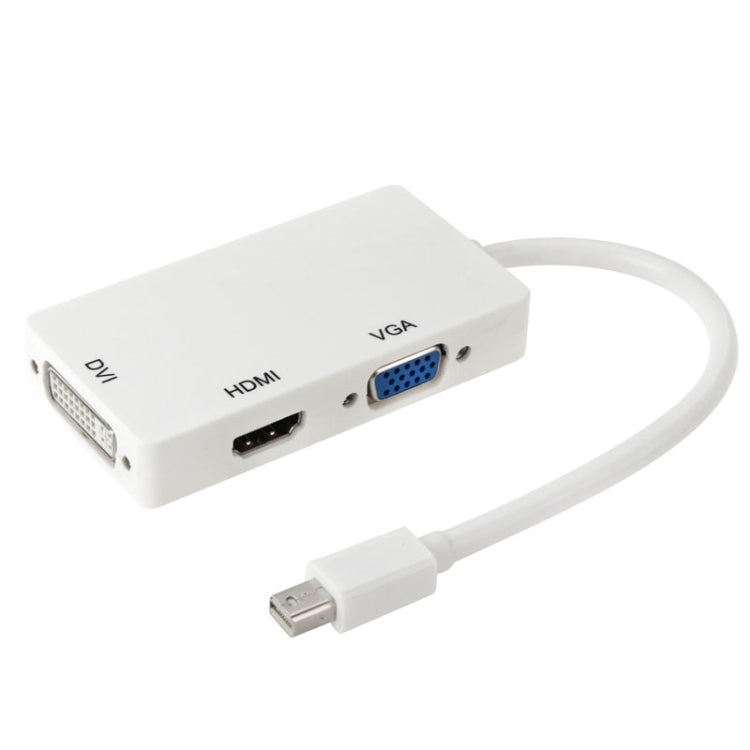 มินิดิสเพลย์พอร์ตชายกับสายแปลงอะแดปเตอร์หญิง HDMI + VGA + DVI สำหรับ Mac Book Pro Air ความยาวสายเคเบิล: 17 ซม, Mini DP to HDMI+VGA+DVI (Black), Mini DP to HDMI+VGA+DVI (White)