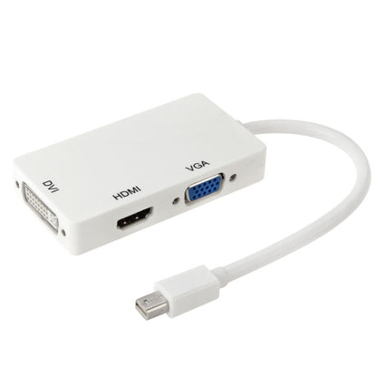 มินิดิสเพลย์พอร์ตชายกับสายแปลงอะแดปเตอร์หญิง HDMI + VGA + DVI สำหรับ Mac Book Pro Air ความยาวสายเคเบิล: 17 ซม, Mini DP to HDMI+VGA+DVI (Black), Mini DP to HDMI+VGA+DVI (White)