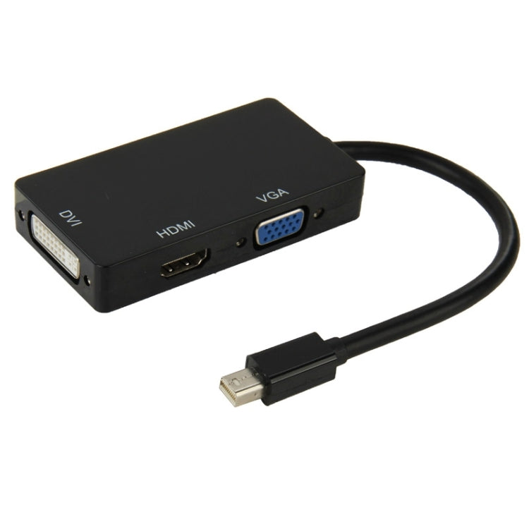 มินิดิสเพลย์พอร์ตชายกับสายแปลงอะแดปเตอร์หญิง HDMI + VGA + DVI สำหรับ Mac Book Pro Air ความยาวสายเคเบิล: 17 ซม, Mini DP to HDMI+VGA+DVI (Black), Mini DP to HDMI+VGA+DVI (White)