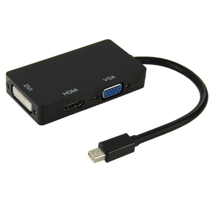 มินิดิสเพลย์พอร์ตชายกับสายแปลงอะแดปเตอร์หญิง HDMI + VGA + DVI สำหรับ Mac Book Pro Air ความยาวสายเคเบิล: 17 ซม, Mini DP to HDMI+VGA+DVI (Black), Mini DP to HDMI+VGA+DVI (White)