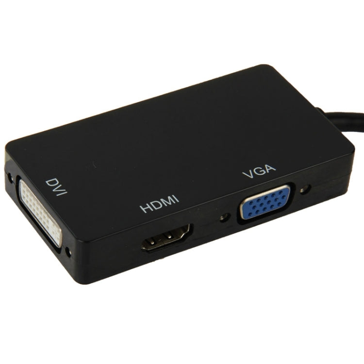 มินิดิสเพลย์พอร์ตชายกับสายแปลงอะแดปเตอร์หญิง HDMI + VGA + DVI สำหรับ Mac Book Pro Air ความยาวสายเคเบิล: 17 ซม, Mini DP to HDMI+VGA+DVI (Black), Mini DP to HDMI+VGA+DVI (White)