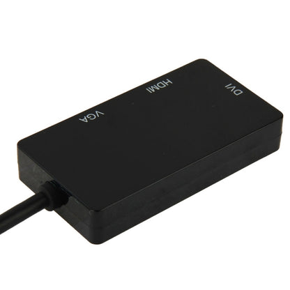 มินิดิสเพลย์พอร์ตชายกับสายแปลงอะแดปเตอร์หญิง HDMI + VGA + DVI สำหรับ Mac Book Pro Air ความยาวสายเคเบิล: 17 ซม, Mini DP to HDMI+VGA+DVI (Black), Mini DP to HDMI+VGA+DVI (White)