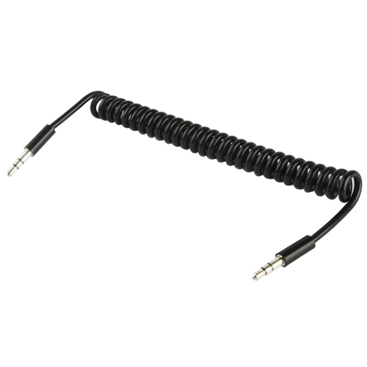 สาย Aux ขนาด 3.5 มม. แบบขดสปริง ใช้ได้กับโทรศัพท์ แท็บเล็ต หูฟัง เครื่องเล่น MP3 เครื่องเสียงรถยนต์/ในบ้าน และอื่นๆ ความยาว: 20 ซม. ถึง 80 ซม.