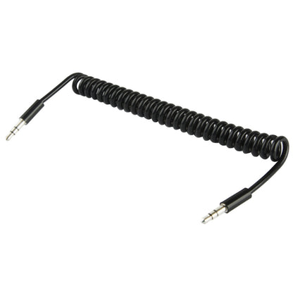 สาย Aux ขนาด 3.5 มม. แบบขดสปริง ใช้ได้กับโทรศัพท์ แท็บเล็ต หูฟัง เครื่องเล่น MP3 เครื่องเสียงรถยนต์/ในบ้าน และอื่นๆ ความยาว: 20 ซม. ถึง 80 ซม.