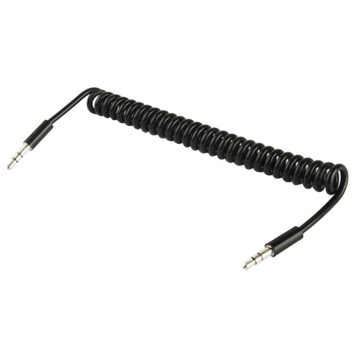 สาย Aux ขนาด 3.5 มม. แบบขดสปริง ใช้ได้กับโทรศัพท์ แท็บเล็ต หูฟัง เครื่องเล่น MP3 เครื่องเสียงรถยนต์/ในบ้าน และอื่นๆ ความยาว: 20 ซม. ถึง 80 ซม.