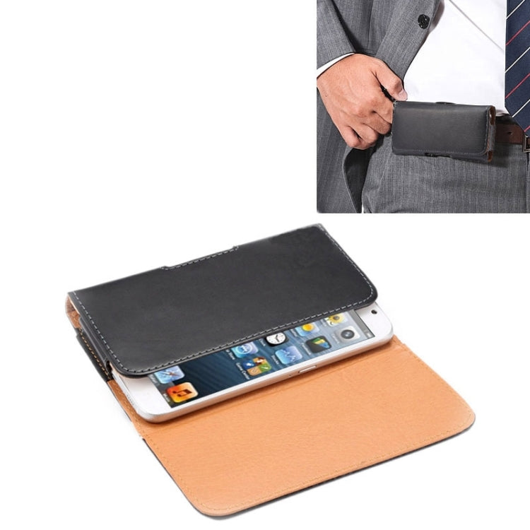 ซองหนังพลิกแนวตั้ง / กระเป๋าคาดเอว Crazy Horse Texture พร้อมเฝือกด้านหลังสำหรับ iPhone 5G
