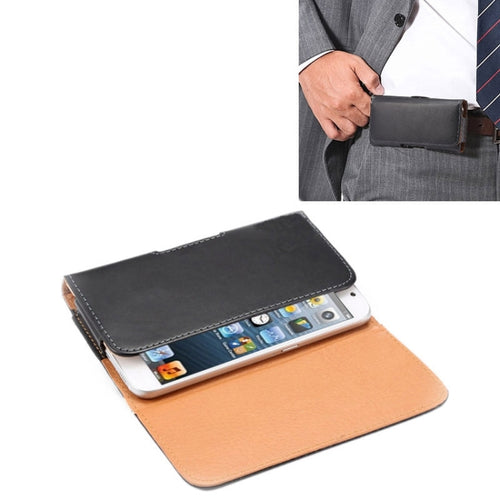 ซองหนังพลิกแนวตั้ง / กระเป๋าคาดเอว Crazy Horse Texture พร้อมเฝือกด้านหลังสำหรับ iPhone 5G