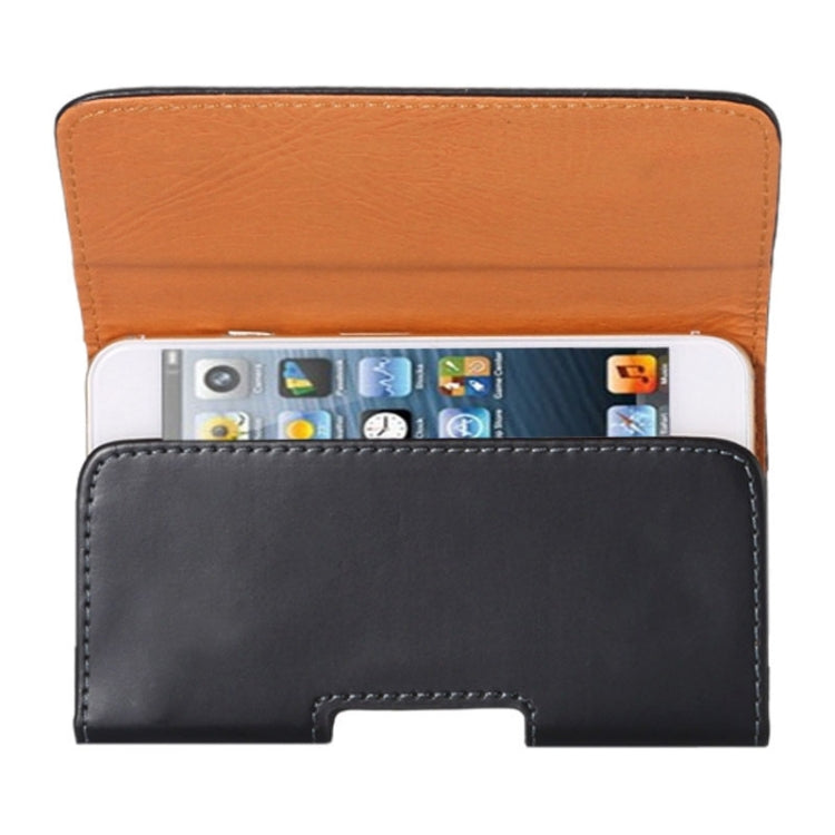 ซองหนังพลิกแนวตั้ง / กระเป๋าคาดเอว Crazy Horse Texture พร้อมเฝือกด้านหลังสำหรับ iPhone 5G