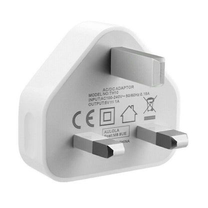 อะแดปเตอร์ชาร์จ USB 5V / 1A (ปลั๊ก UK) สำหรับ iPhone, Galaxy, Huawei, Xiaomi, LG, HTC และสมาร์ทโฟนอื่น ๆ อุปกรณ์ชาร์จใหม่ได้