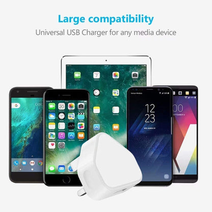อะแดปเตอร์ชาร์จ USB 5V / 1A (ปลั๊ก UK) สำหรับ iPhone, Galaxy, Huawei, Xiaomi, LG, HTC และสมาร์ทโฟนอื่น ๆ อุปกรณ์ชาร์จใหม่ได้