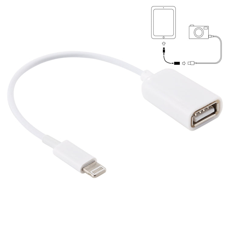 สายอะแดปเตอร์ USB Female ถึง 8pin Male OTG รองรับ iOS 10.2 และต่ำกว่า ความยาว: 18 ซม