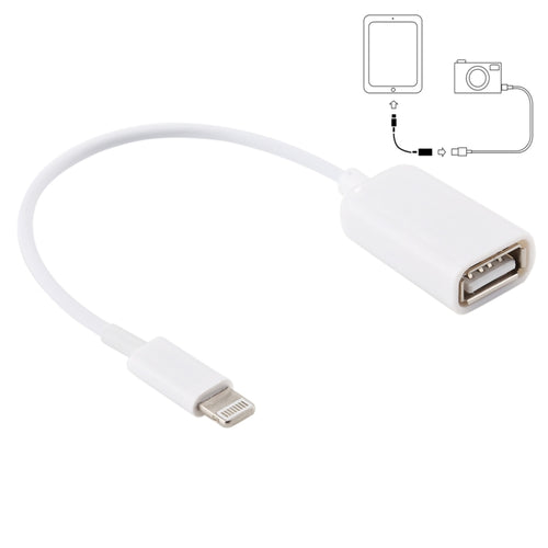 สายอะแดปเตอร์ USB Female ถึง 8pin Male OTG รองรับ iOS 10.2 และต่ำกว่า ความยาว: 18 ซม