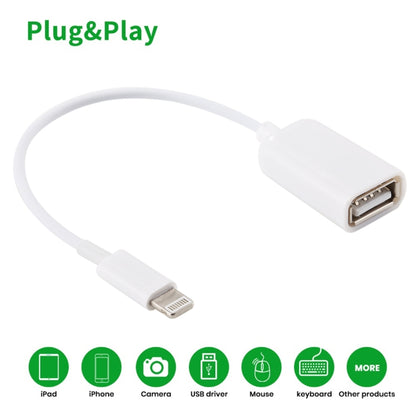 สายอะแดปเตอร์ USB Female ถึง 8pin Male OTG รองรับ iOS 10.2 และต่ำกว่า ความยาว: 18 ซม