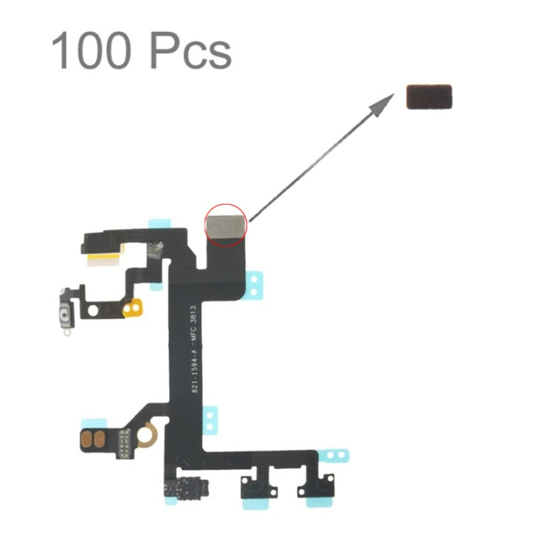 100 PCS ฟองน้ำโฟม Pad สำหรับ iPhone 5S ปุ่ม Power Flex Cable, For 5S Power Flex Cable