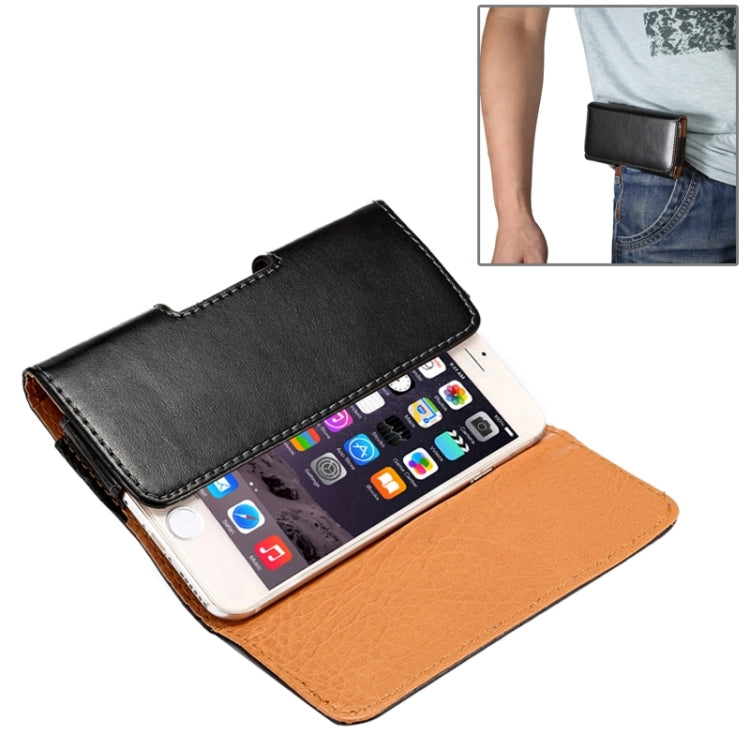 กระเป๋าคาดเอวเนื้อแกะสไตล์แนวนอนพร้อมเฝือกด้านหลังสำหรับ iPhone 6 / Galaxy S4 / S3