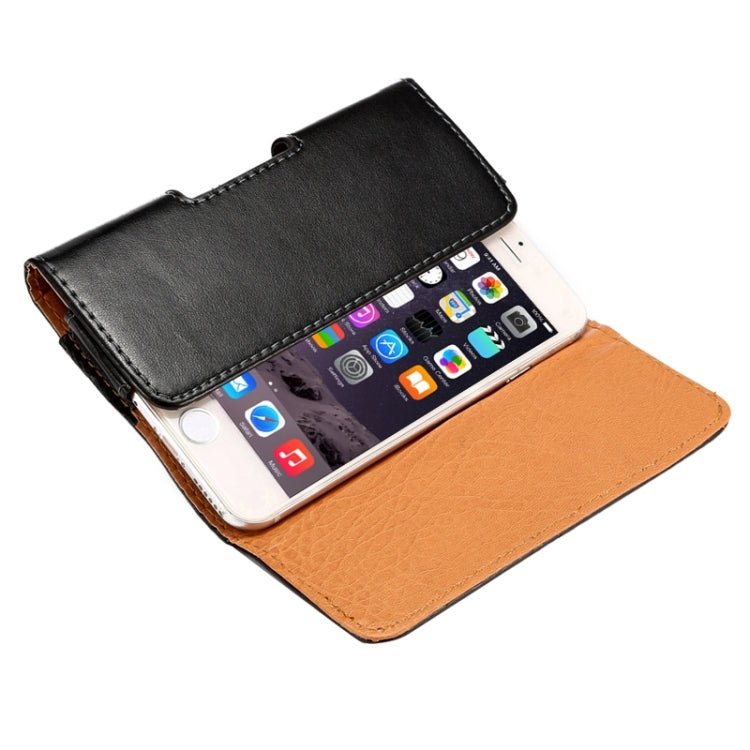 กระเป๋าคาดเอวเนื้อแกะสไตล์แนวนอนพร้อมเฝือกด้านหลังสำหรับ iPhone 6 / Galaxy S4 / S3