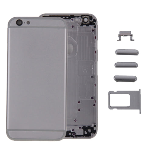 6 in 1 สำหรับ iPhone 6 (ฝาหลัง + ถาดใส่การ์ด + ปุ่มควบคุมระดับเสียง + ปุ่มเปิดปิด + ปุ่มปิดเสียงเครื่องสั่น + ป้าย) ฝาครอบตัวเรือนแบบประกอบเต็ม, For iPhone 6 (6 in 1)
