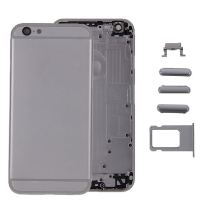 6 in 1 สำหรับ iPhone 6 (ฝาหลัง + ถาดใส่การ์ด + ปุ่มควบคุมระดับเสียง + ปุ่มเปิดปิด + ปุ่มปิดเสียงเครื่องสั่น + ป้าย) ฝาครอบตัวเรือนแบบประกอบเต็ม, For iPhone 6 (6 in 1)