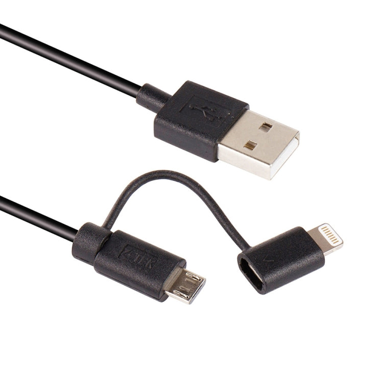 1 ม. MFI 2 in 1 8 พิน + สายชาร์จ Micro USB 2.0 ชายกับ USB Data Sync