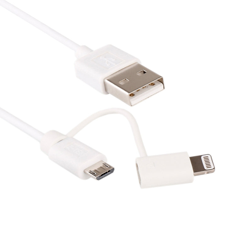 1 ม. MFI 2 in 1 8 พิน + สายชาร์จ Micro USB 2.0 ชายกับ USB Data Sync