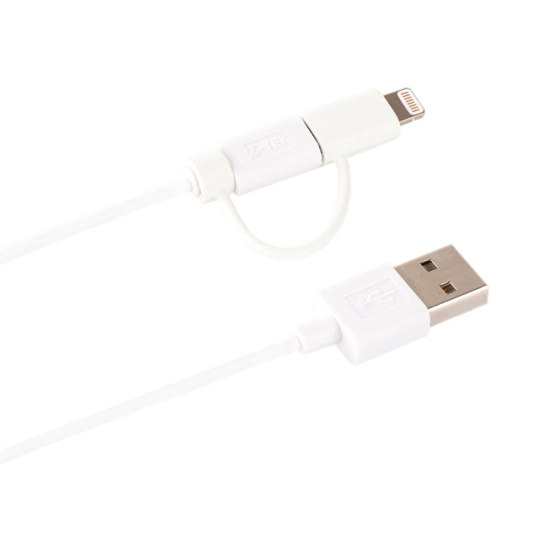 1 ม. MFI 2 in 1 8 พิน + สายชาร์จ Micro USB 2.0 ชายกับ USB Data Sync