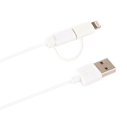 1 ม. MFI 2 in 1 8 พิน + สายชาร์จ Micro USB 2.0 ชายกับ USB Data Sync