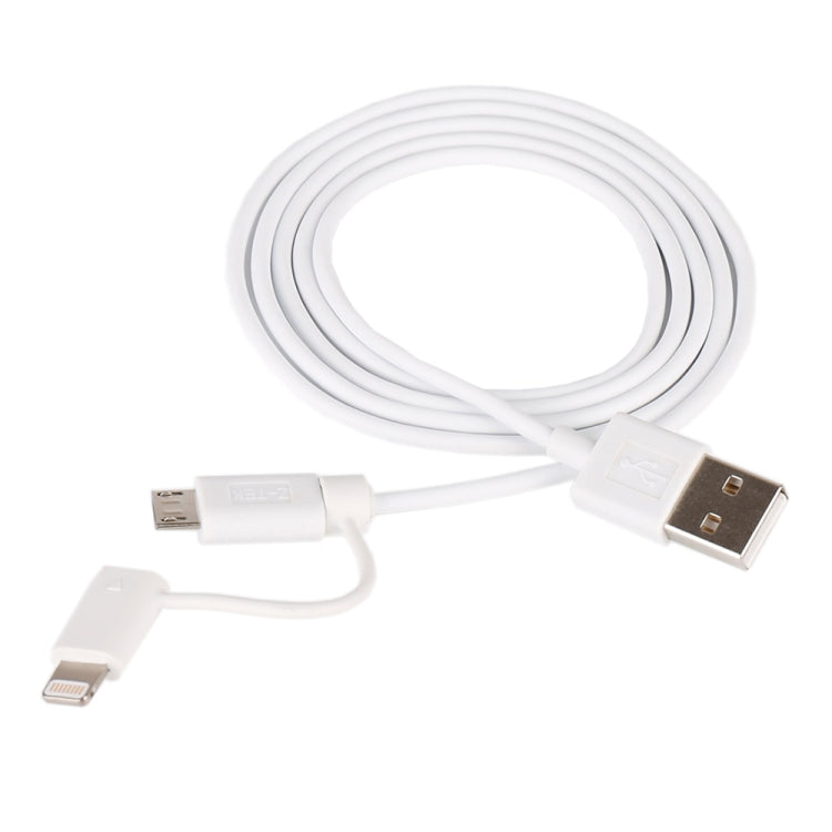 1 ม. MFI 2 in 1 8 พิน + สายชาร์จ Micro USB 2.0 ชายกับ USB Data Sync