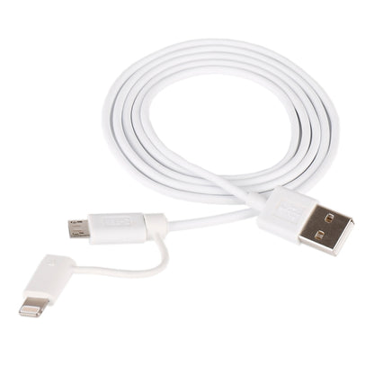 1 ม. MFI 2 in 1 8 พิน + สายชาร์จ Micro USB 2.0 ชายกับ USB Data Sync