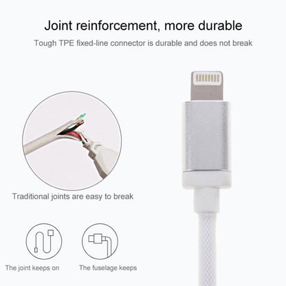 หัวโลหะสไตล์เน็ต 8 พินสำหรับข้อมูล USB / สายชาร์จ, ความยาวสายเคเบิล: 25 ซม