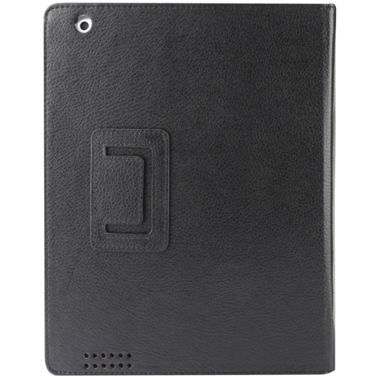 หนังพับเนื้อลิ้นจี่คุณภาพสูงพร้อมฟังก์ชั่น Sleep / Wake-up & Holder สำหรับ iPad 2 / iPad 3 / iPad 4