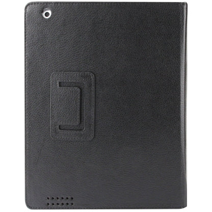 หนังพับเนื้อลิ้นจี่คุณภาพสูงพร้อมฟังก์ชั่น Sleep / Wake-up & Holder สำหรับ iPad 2 / iPad 3 / iPad 4