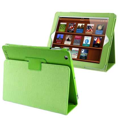 หนังพับเนื้อลิ้นจี่คุณภาพสูงพร้อมฟังก์ชั่น Sleep / Wake-up & Holder สำหรับ iPad 2 / iPad 3 / iPad 4