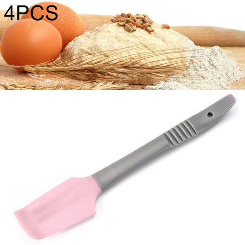 4 ชิ้นซิลิโคนมีดโกนเนย S Preader มีดเค้กนุ่มนวลเค้กเบเกอรี่เครื่องมือ, Silicone Scraper(Pink), Silicone Scraper(Blue)