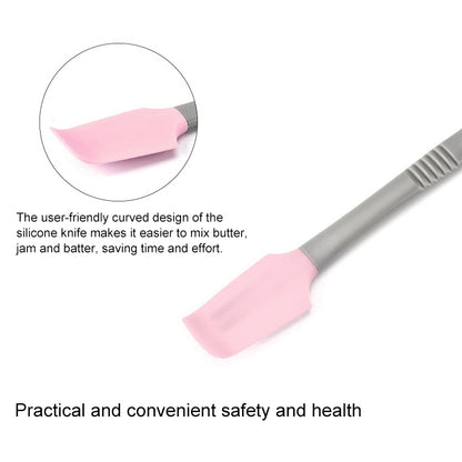 4 ชิ้นซิลิโคนมีดโกนเนย S Preader มีดเค้กนุ่มนวลเค้กเบเกอรี่เครื่องมือ, Silicone Scraper(Pink), Silicone Scraper(Blue)