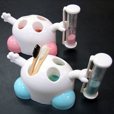 ที่วางแปรงสีฟันนาฬิกาทรายสร้างสรรค์การ์ตูนน่ารัก (จัดส่งสีแบบสุ่ม), Hourglass Toothbrush Stand