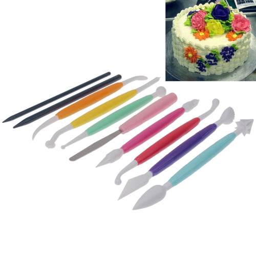 ชุดเครื่องมือสร้างแบบจำลองเค้กสีสันสดใส 10 ชิ้น, 10 PCS Color