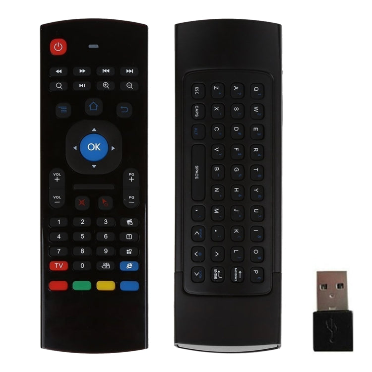 MX3 Air Mouse คีย์บอร์ดไร้สาย 2.4G รีโมทคอนโทรลพร้อมทางลัดเบราว์เซอร์สำหรับ Android TV Box / Mini PC, Air Mouse