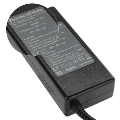 อะแดปเตอร์ AC 15V 6A สำหรับแล็ปท็อปของโตชิบา เคล็ดลับเอาต์พุต: 6.3 มม. x 3.0 มม