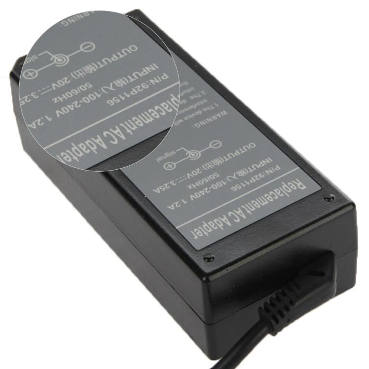 อะแดปเตอร์ AC 20V 3.25A สำหรับแล็ปท็อปโน้ตบุ๊ก IBM / Lenovo เคล็ดลับเอาต์พุต: 7.9 มม. x 5.5 มม., 3.25A