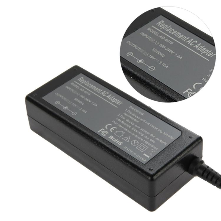 อะแดปเตอร์ AC AD-6019 19V 3.16A สำหรับแล็ปท็อป Samsung เคล็ดลับเอาต์พุต: 5.5 มม. x 3.0 มม.