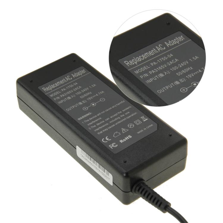 PA-1750-04 19V 4.74A อะแดปเตอร์ AC ขนาดเล็กสำหรับแล็ปท็อป Acer / Toshiba เคล็ดลับเอาต์พุต: 5.5 มม. x 1.7 มม.