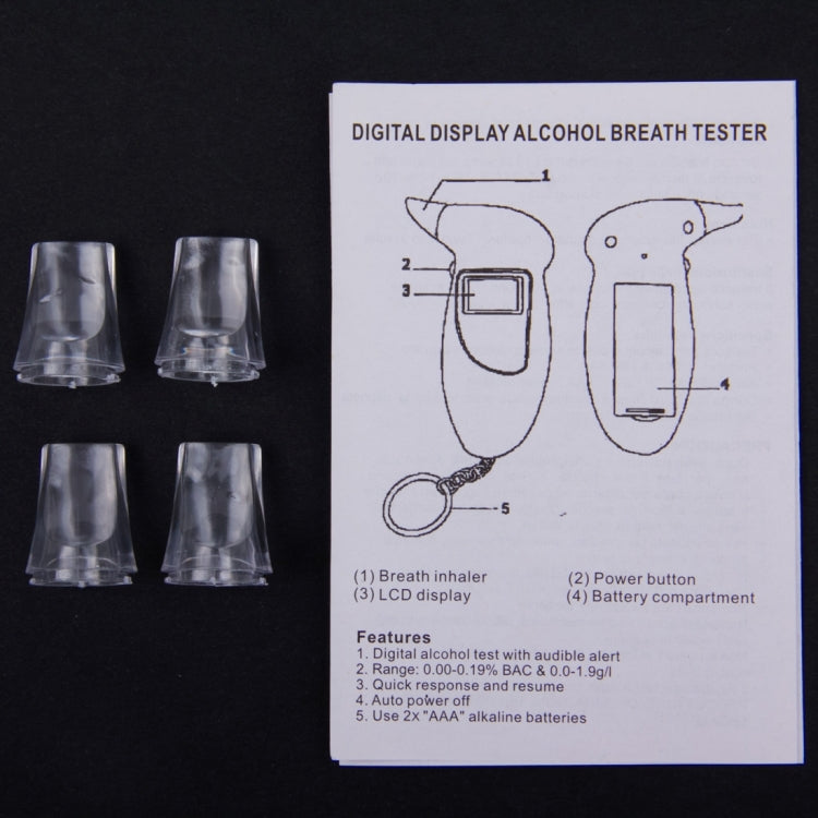 เครื่องวัดแอลกอฮอล์แบบดิจิตอล LCD Breathalyzer, Alcohol Tester 2