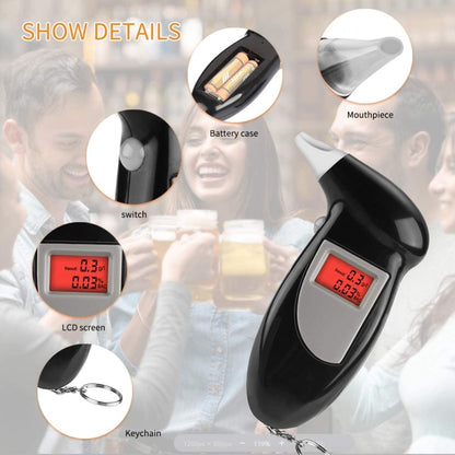 เครื่องวัดแอลกอฮอล์แบบดิจิตอล LCD Breathalyzer, Alcohol Tester 2