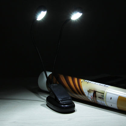 คลิปแขนคู่บนไฟ LED สำหรับอ่านหนังสือเดินป่าตั้งแคมป์