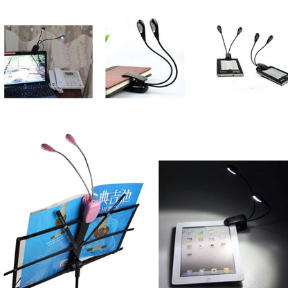 คลิปแขนคู่บนไฟ LED สำหรับอ่านหนังสือเดินป่าตั้งแคมป์