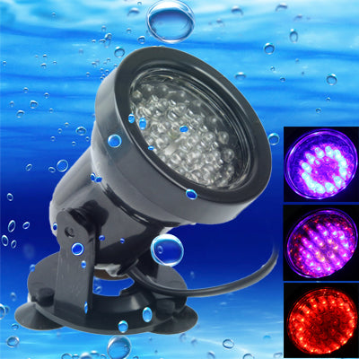 ตู้ปลาสะเทินน้ำสะเทินบก LED 36 ดวง / ไฟหลากสีสันในตู้ปลา กันน้ำลึก: 1-1.5 ม