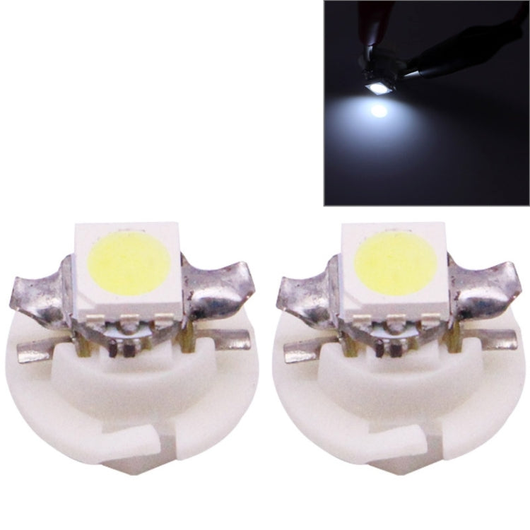 2 ชิ้น B8.4 0.2 วัตต์ 12LM 1 LED SMD 5050 LED เครื่องมือหลอดไฟแดชบอร์ดไฟสำหรับยานพาหนะ, DC 12V, 0.2W B8.4